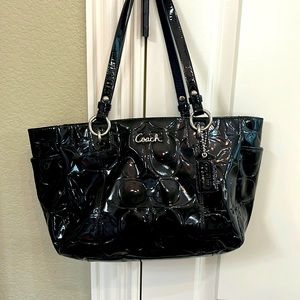 Genuine black patent leather Coach purse